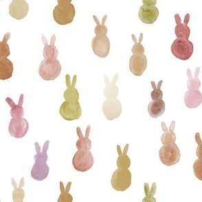 Watercolor Spring Bunnies // Boho Earthtones