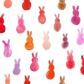 Watercolor Spring Bunnies // Valentines Reds and Pinks