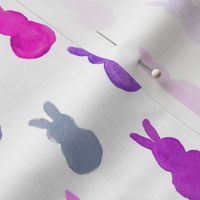 Watercolor Spring Bunnies // Spring Purples