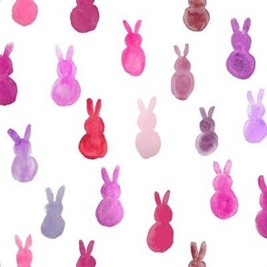 Watercolor Spring Bunnies // Shades of Pink