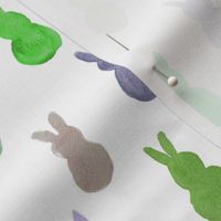 Watercolor Spring Bunnies // Spring Blue Greens