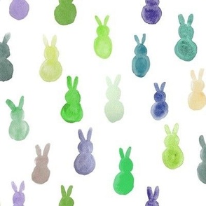 Watercolor Spring Bunnies // Spring Blue Greens