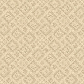 Cohesion 18-03: Retro Cross Weave Seamless Pattern (Music Notes, Musical Notes, Music, Writing, Tan, Cream, Brown)