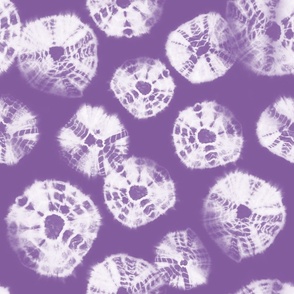 Shibori Kumo tie dye white dots over dark purple