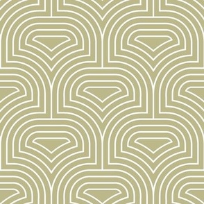 Art Deco Curvy Abstract in Sage Green