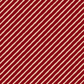 6" Hand drawn Stripe // red and cream