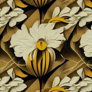 Mellow Yellow An Abstract Art Deco Floral