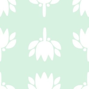 medium scale simple floral - mint