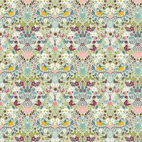 woodland whimsy on pale blue
