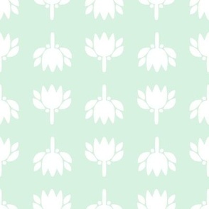 small scale simple floral - mint