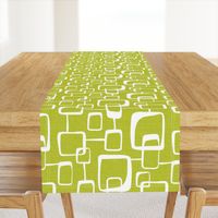 On The Quad - Mid Century Modern Geometric Textured Citron Green Large Scale