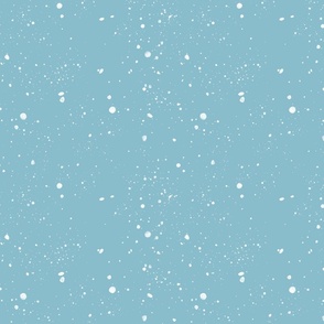 White Snow Splatter on Mid-Blue small