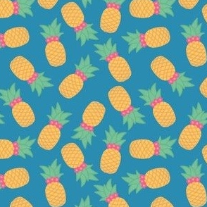 small scall tossed pineapples - blue