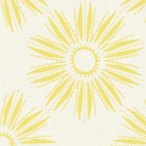 Brilliant Sunshine in Buttercup Yellow on Cream - XL