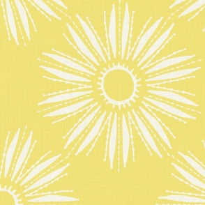 Brilliant Sunshine in Cream on Buttercup Yellow - XL