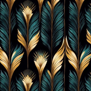 Teal Peacock Feather Delights