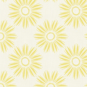Brilliant Sunshine in Buttercup Yellow on Cream - Large