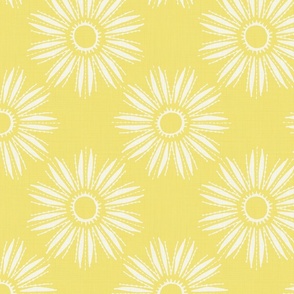 Brilliant Sunshine in Cream on Buttercup Yellow - Large