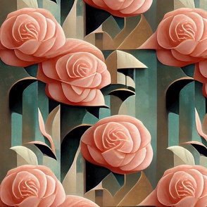 Pink Deco Rose Pattern