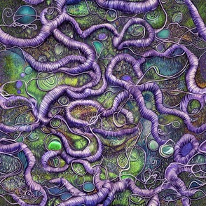 Mossy Forest Floor with Purple Roots