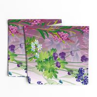 meadow night scene flower pattern