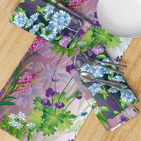 meadow night scene flower pattern