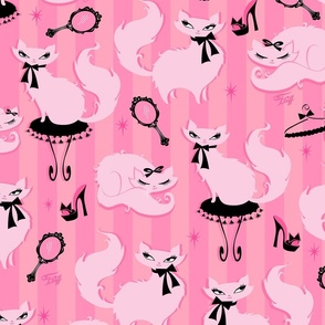 LARGE-Glamour Kitty Pink