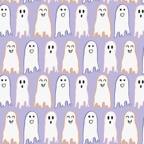 Small happy halloween ghosts on pastel lilac purple for kids apparel and accessories