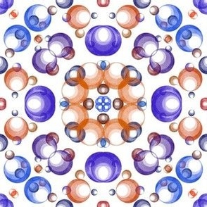 Graphic Circles geometric blue orange purple white pattern