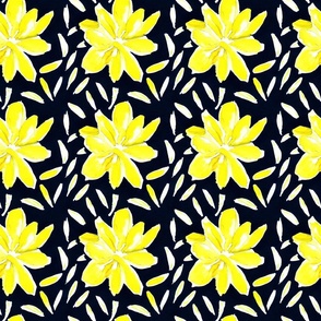 Abstract Yellow Flowers and Petals