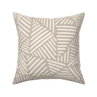 Greige geometric with off   white stripe angles