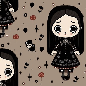 Large Scale, Cute Goth Girls, Wednesday Addams, Inspired