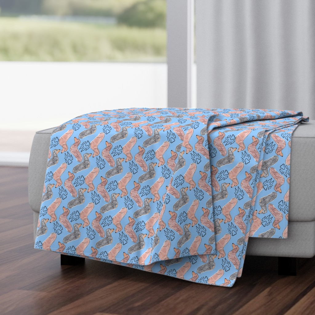 Dachshund zigzag - blue