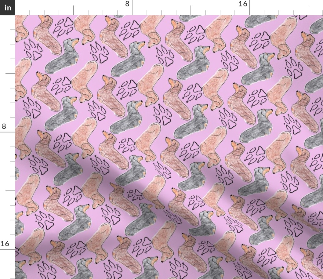 Dachshund zigzag - lavender