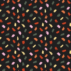 Colorful sketched sprinkles - pink, green, yellow, orange, red and black // small scale