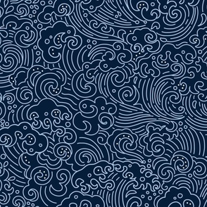Pop Art Wave blue to match wave of kanagawa quilt
