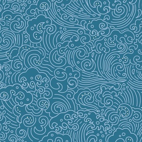 Pop Art Wave lighter blue to match wave of kanagawa quilt