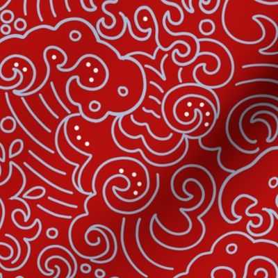 Pop Art Wave redto match wave of kanagawa quilt