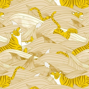 Tigers in the sea yellow