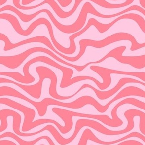 Retro groovy swirls wallpaper - vintage style swirl mid-century disco design nineties pink bubblegum