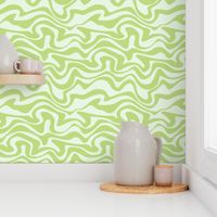 Retro groovy swirls wallpaper - vintage style swirl mid-century disco design nineties lime green mint 