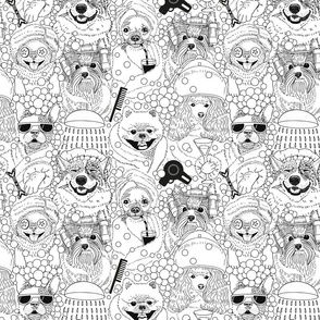 Happy dog spa  – big size - 12' on textil 24' on wallpaper