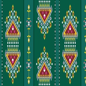 khan-atlas ikat in green