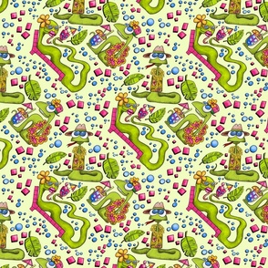 Snakes on Vacation Funny Pattern