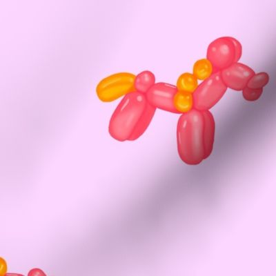 Balloon horse- pink/orange- pink background 