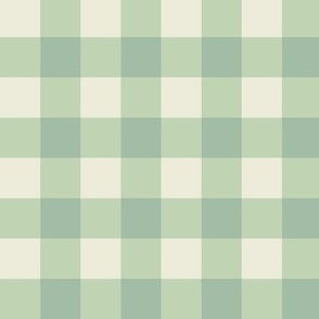 Soft Green Gingham - 1 inch