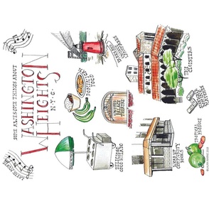 Awesome Things About Washington Heights NYC Wall Hanging Tea Towel