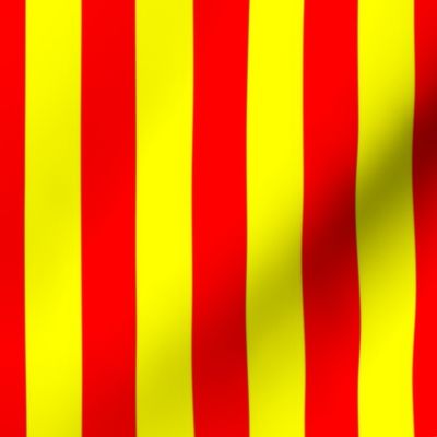 One Inch Vertical Red and Yellow School Colors Stripes