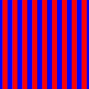 One Inch Vertical Red and Blue School Colors Stripes