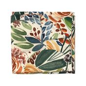 Abstract watercolor floral - earth tones - jumbo